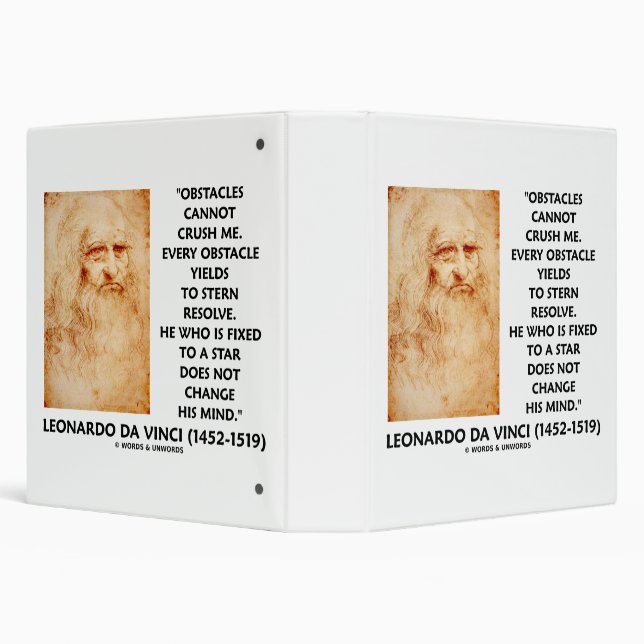 Obstacles Cannot Crush Me Fixed To A Star da Vinci 3 Ring Binder (Background)