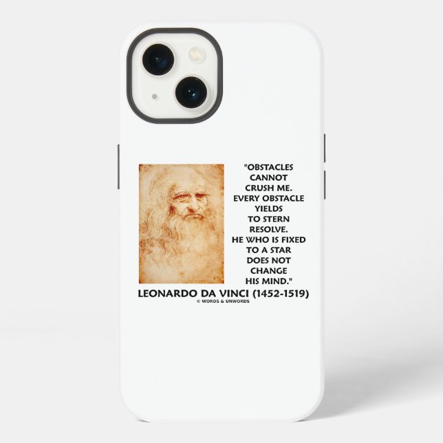 Obstacles Cannot Crush Me Fixed To A Star da Vinci Iphone Case (Back)