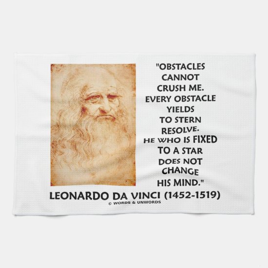 Obstacles Cannot Crush Me Fixed To A Star Quote Kitchen Towel