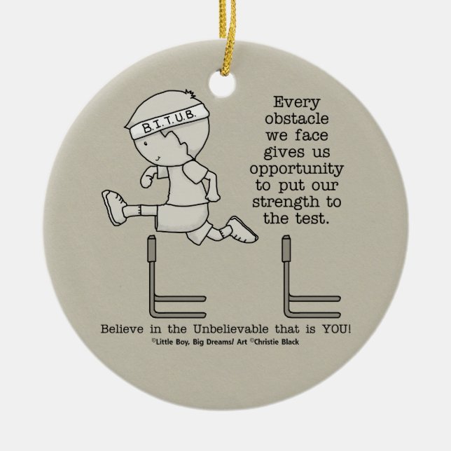 Obstacles Ceramic Ornament (Front)