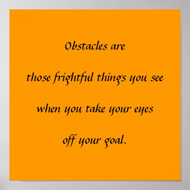 Obstacles Poster (Front)