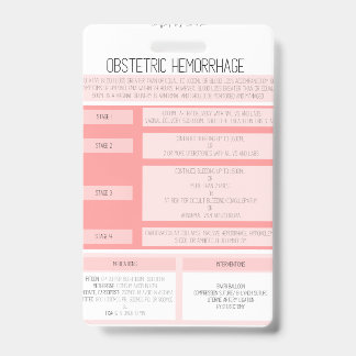 Obstetric Hemorrhage Reference Nurse Badge