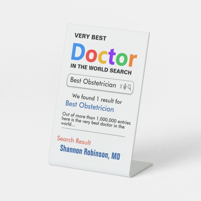 Obstetrician Custom Best Doctor Gift  Pedestal Sign (Front)