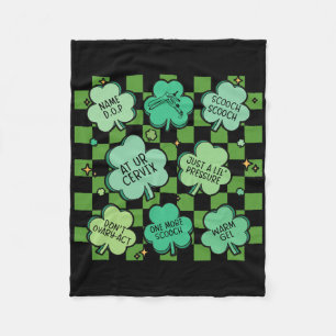 Obstetrician Gynecologist Obgyn Nurse Saint Patric Fleece Blanket