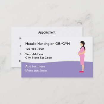 Obstetrician Gynecology Appointment Business Card by Luckyturtle at Zazzle
