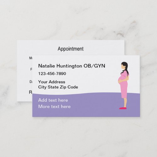 Obstetrician Gynecology Appointment Business Card