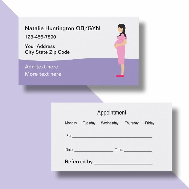 Obstetrician Gynecology Appointment Business Card (OBGYN)