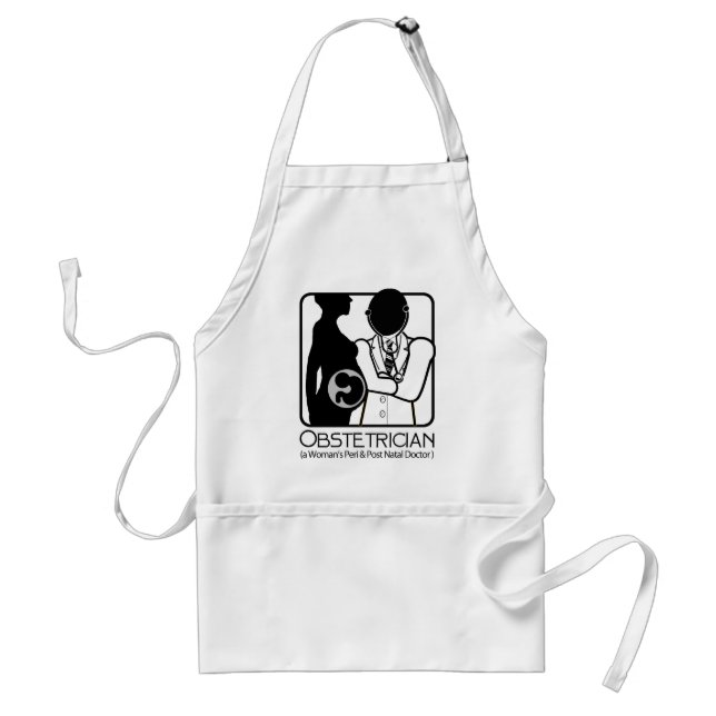 OBSTETRICIAN LOGO - WOMAN'S PERI AND POST NATAL DR ADULT APRON (Front)