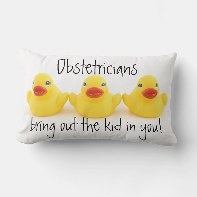 Obstetricians and Ducks Lumbar Pillow (Front)