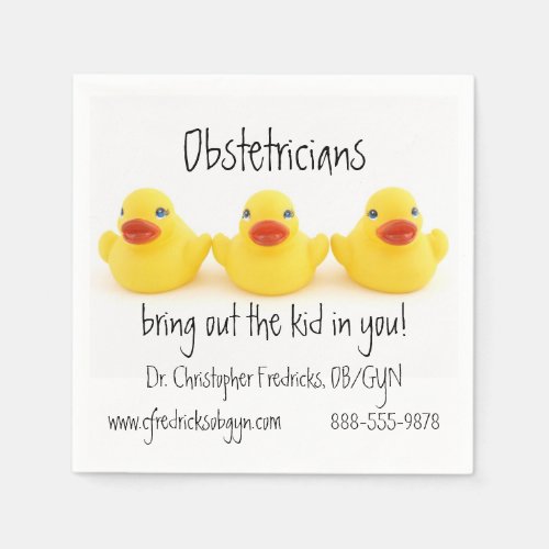 Obstetricians and Yellow Rubber Ducks Paper Napkins