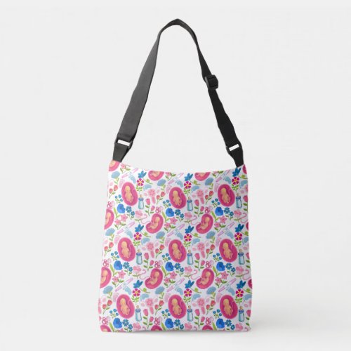 Obstetrics floral pattern  crossbody bag
