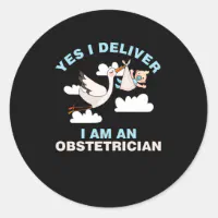 Labor & Delivery, OB Nurse, Stork with Baby - Retractable Badge