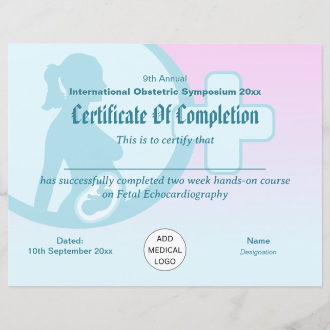 Obstetrics & Gynecology Conference Certificate (Front)