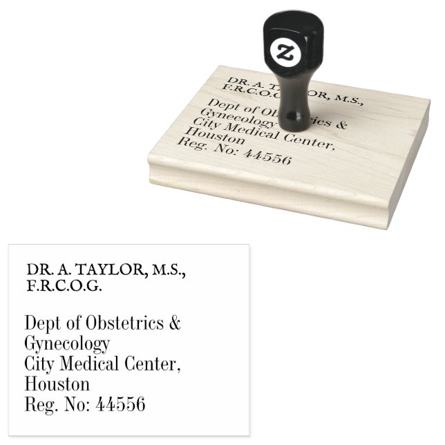 Obstetrics Gynecology Doctor Personal Address  Rubber Stamp (Stamped)