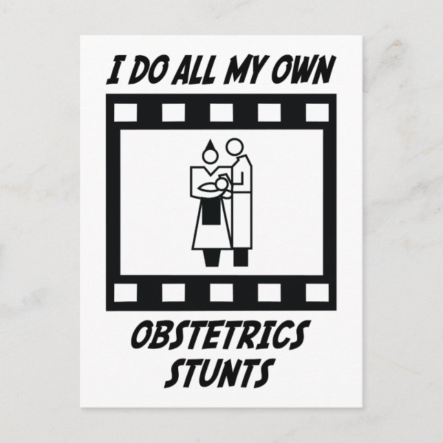 Obstetrics Stunts Postcard (Front)
