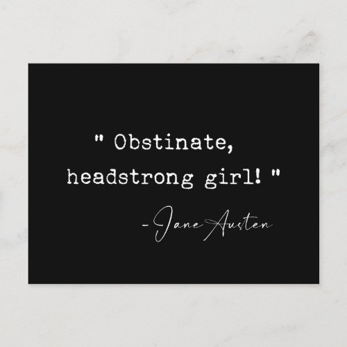 Obstinate headstrong girl Jane Austen Postcard