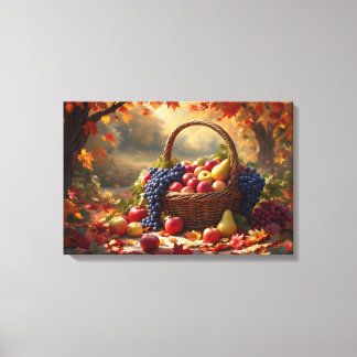 Obstkorb im Herbst Canvas Print