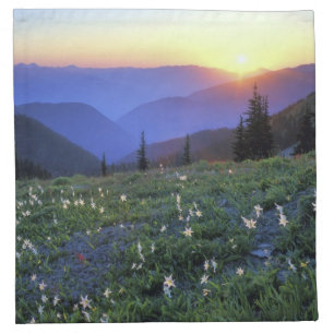 Obstruciton Point Sunset, Olympic NP, WA, USA Napkin
