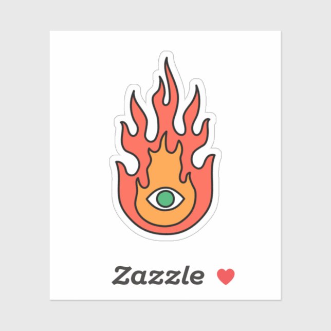 OBUHLISK Green Protection Evil Eye Fire Sticker (Sheet)