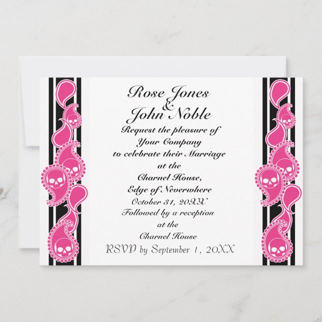 Obverse (Magenta) Wedding Invitation (Front)