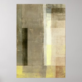 'obvious' Beige And Yellow Abstract Art Poster by T30Gallery at Zazzle