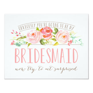 Obviously Bridesmaid Rose Garden Card