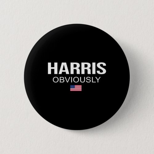 Obviously For President 2024 Kamala American Flag  Button