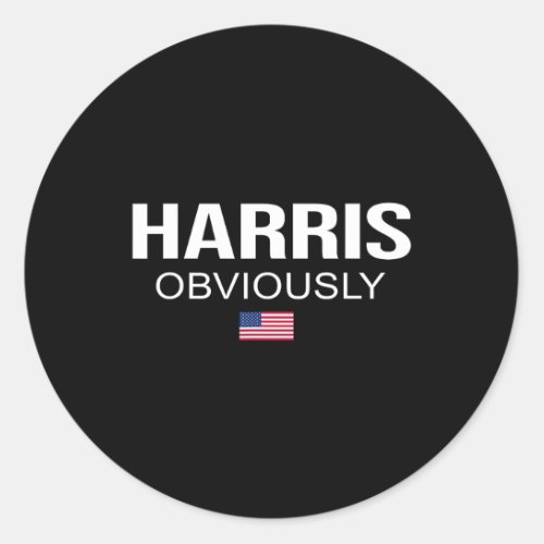 Obviously For President 2024 Kamala American Flag  Classic Round Sticker