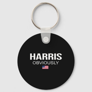 Obviously For President 2024 Kamala American Flag  Keychain