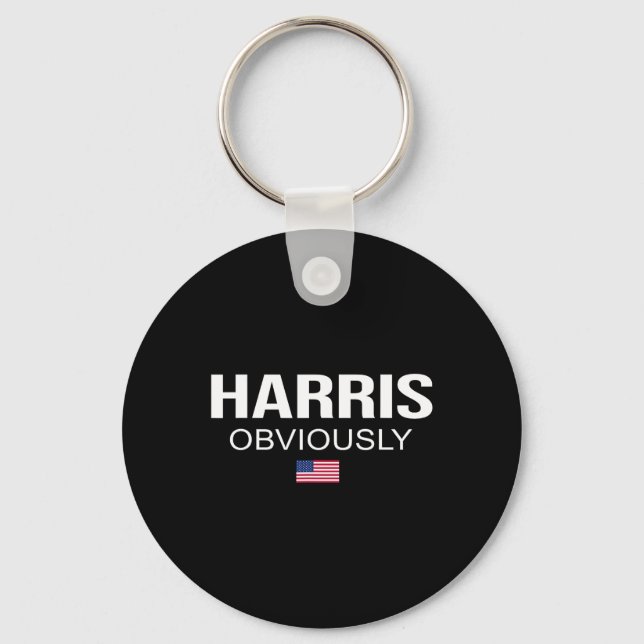 Obviously For President 2024 Kamala American Flag  Keychain (Front)
