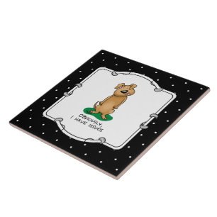 Obviously I have issues - Funny dog with problems Ceramic Tile