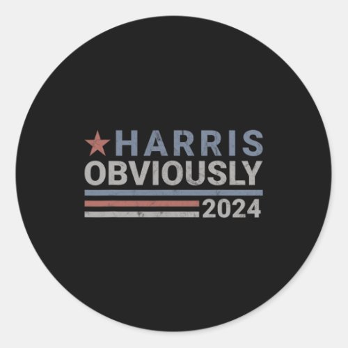 Obviously _ Kamala 2024  Classic Round Sticker