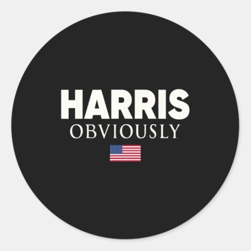 Obviously Kamala Harris 47th President Usa America Classic Round Sticker