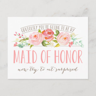 Obviously Maid Of Honor Rose Garden Card