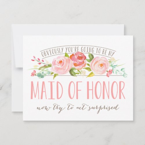 Obviously Maid Of Honor Rose Garden Card