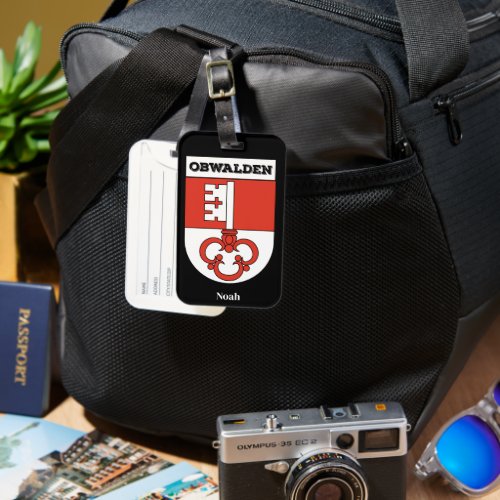 Obwalden Switzerland  Swiss Cantons Coat of Arms Luggage Tag