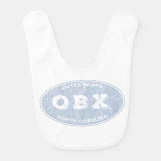 OBX Faded Distressed Blue Oval Baby Bib
