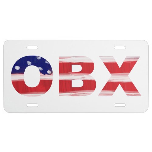 OBX Flag License Plate