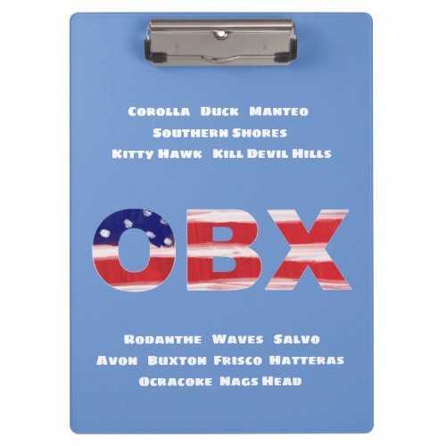 OBX Flag Text And Towns Clipboard