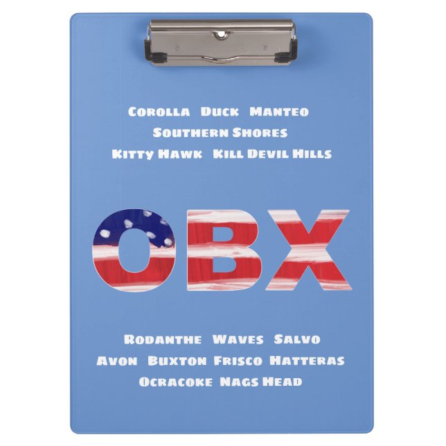 OBX Flag Text And Towns Clipboard (Front)