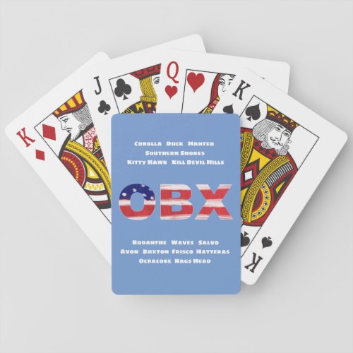 OBX Flag Text And Towns    Playing Cards