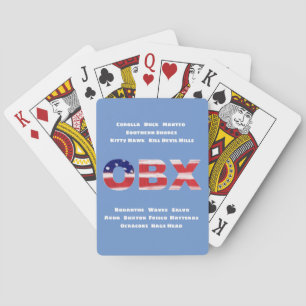 OBX Flag Text And Towns Poker Cards