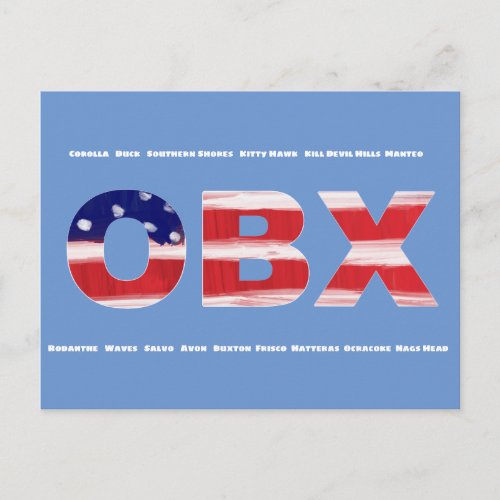 OBX Flag Text  And Towns Postcard