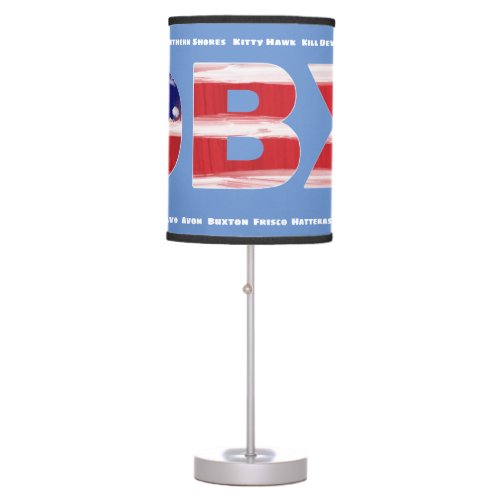 OBX Flag Text And Towns  Table Lamp