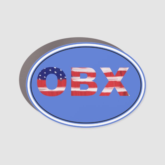 OBX Flag Text Car Magnet (Front)