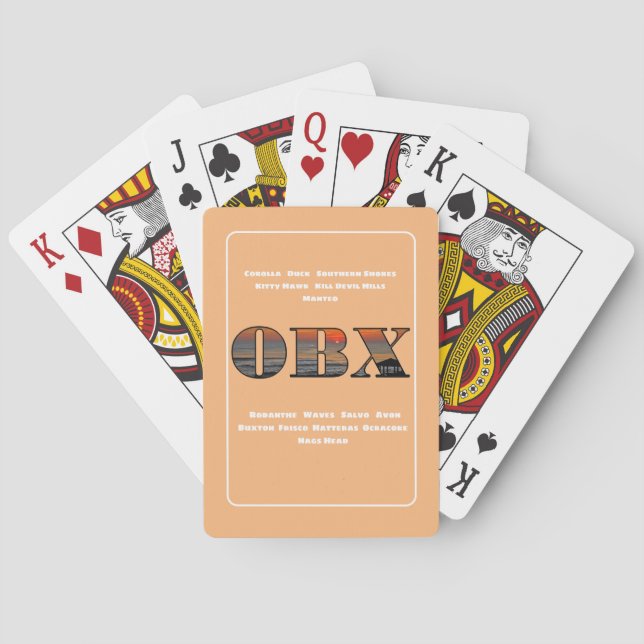 OBX Gazebo Sunrise Text And Towns Poker Cards (Back)
