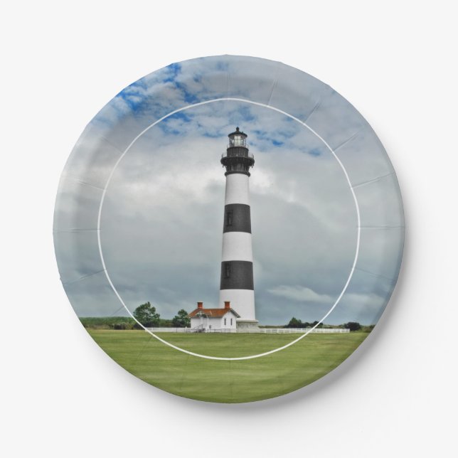 OBX Lighthouse Paper Plates (Front)