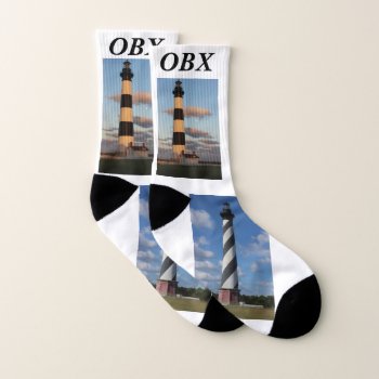 Obx Lighthouse Socks by forgetmenotphotos at Zazzle