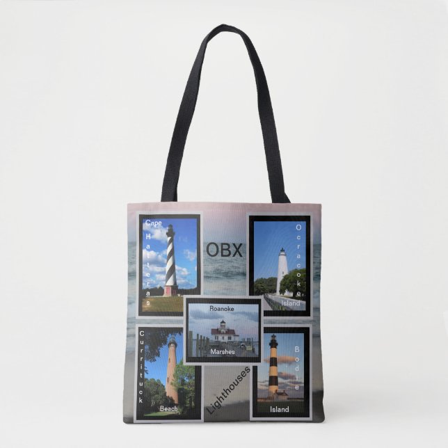 OBX Lighthouses Tote Bag (Front)