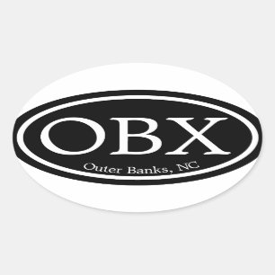 OBX Outer Banks Black Oval Oval Sticker